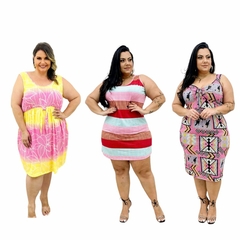 Vestido Regata Tamanho Grande Estampado Plus Size Visco