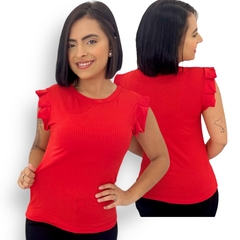 Blusinha Feminina Caneladinha Manguinha Morcego Sem Bojo