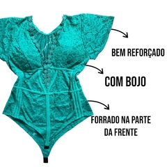 Body Bori Manguinha De Renda Tamanho Grande Moda Plus Size - ANJ MODAS