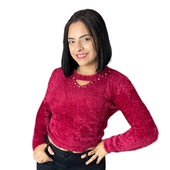 Blusa Pelinho Pelo Felpudo Feminino Inverno Frio Cropped