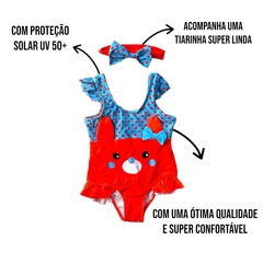 Imagem do Maio Infantil Menina Bebe + Tiara Laço Proteção Solar Uv 50