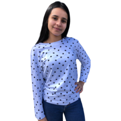 BLUSINHA MANGA LONGA ESTAMPA ALTO RELEVO