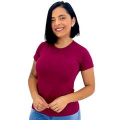 Imagem do Blusa Blusinha Feminina Camiseta Baby Look Camisa Basica Lisa