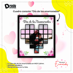 Cuadro plano corazón "Dia de los enamorados"