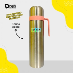 Termo acero inoxidable color media manija de 1L - DISEÑO LASER