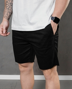 Short Desfiado Preto Caunt Jeans