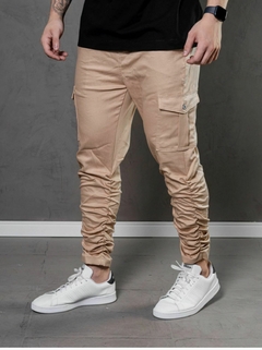 Calça Cargo Drapeada Chocolate Claro Caunt Jeans