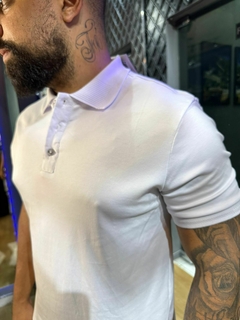 Camisa Polo Lê Pug gola texturizada - Branca - comprar online