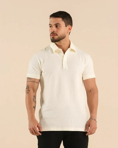 Camisa Polo Caunt Jeans - Piquet Off White