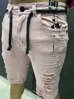 BERMUDA DESTROYED CAUNT JEANS ROSA