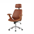Cadeira Office Lisboa PU com Encosto - Preto e Marrom - Móvel Certo | Compre Agora - Móveis para escritório Campinas