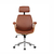 Cadeira Office Lisboa PU com Encosto - Preto e Marrom - loja online