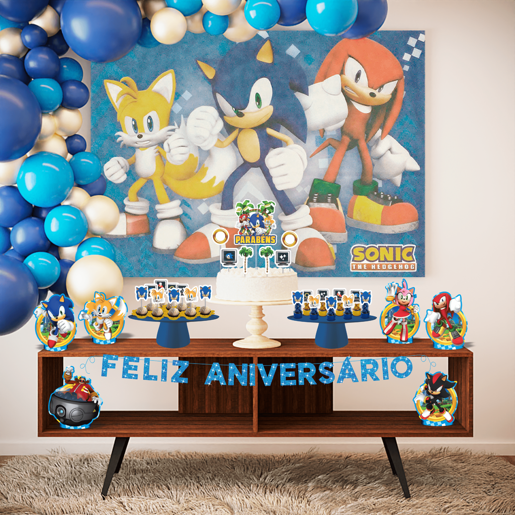 Sonic - Sonic Amarelo 12  Festas de aniversário do sonic, Aniversário do  sonic, Festa sonic