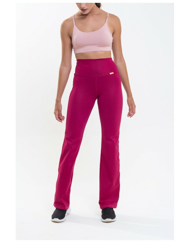 Calça Plus Size Flare Bailarina Yoga Pants Preta Com Cintura Alta