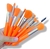 Kit com 10 pincéis de Maquiagem Laranja Neon