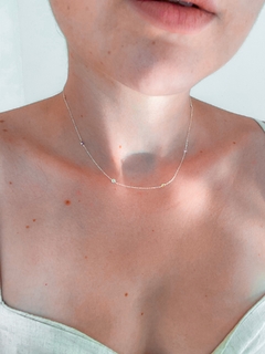 Choker delicada zirconias coloridas prata 925 - comprar online