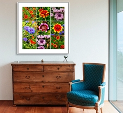 Flores na Horta: Canvas Tela Fine Art 80x80 cm SOB ENCOMENDA - comprar online