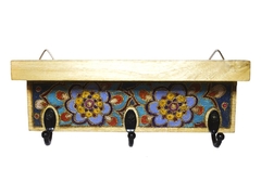 Porta Chaves prateleira decorativo 3 ganchos com mandala floral SOB ENCOMENDA - buy online