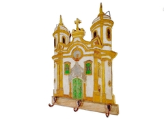 Porta Chaves Igreja Mineira Colonial 3 ganchos Ouro Preto - comprar online