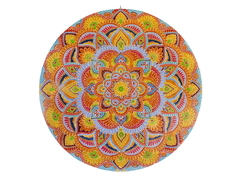 Mandala 45 Cm Pirogravada E Pintada A Mão Mama Gipsy Feito por Encomenda.