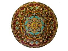 Mandala 45 Cm Pirogravada E Pintada A Mão Mama Gipsy Feito por Encomenda.