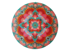 Mandala 45 Cm Pirogravada E Pintada A Mão Mama Gipsy Feito por Encomenda.