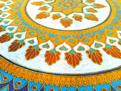 Mandala de parede decorativa artesanal pintada a mão. - Mama Gipsy