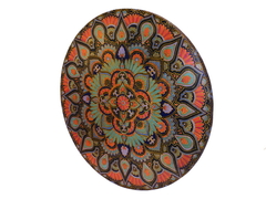 Mandala 60 Cm Pirogravada E Pintada A Mão Mama Gipsy Feito por Encomenda. - comprar online