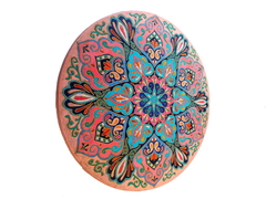 Mandala floral 39 cm em tons de azul rosa. - comprar online