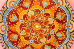 Mandala floral laranja vermelho 30 cm SOB ENCOMENDA - comprar online