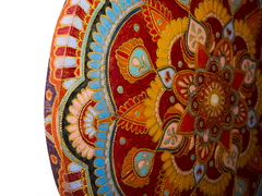 Mandala floral laranja vermelho 30 cm SOB ENCOMENDA na internet