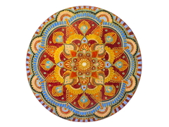 Mandala floral laranja vermelho 30 cm SOB ENCOMENDA