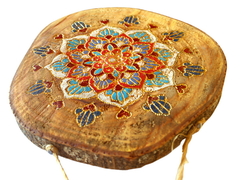 Mandala rustica na madeira para pendurar. - loja online
