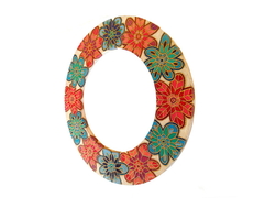 Moldura de espelho artesanal decorativa floral Mama Gipsy. na internet
