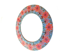Moldura de espelho artesanal decorativa floral Mama Gipsy - comprar online