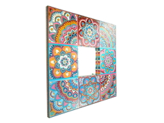 Moldura de espelho artesanal decorativa com mandalas Mama Gipsy - loja online
