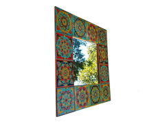 Moldura de espelho decorativa estilo azulejo mandala - comprar online