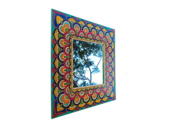 Moldura de espelho decorativa estilo azulejo mandala. - Mama Gipsy