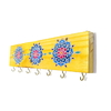 Porta Chaves decorativo 7 ganchos com mandala floral.