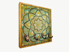 Porta Chaves mandala floral decorativo 4 ganchos - comprar online
