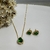 Conjunto Gota Verde Cravejado Banhado a Ouro 18k - comprar online