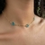 Choker Três Trevos Azuis Banhado a Ouro 18 K