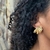 Brinco Ear Cuff Folha Banhado a Ouro 18K