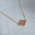 Choker Trevo Rosa Banhado a ouro 18k