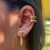 Piercing 3 fileiras Banhado a Ouro 18k