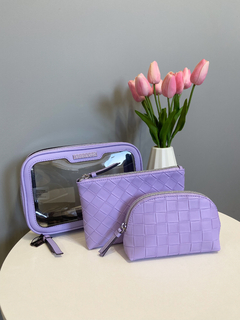 Imagem do Necessaire Trio Beauty To Go Makeup Bag, Lilac Woven - Victoria's Secret