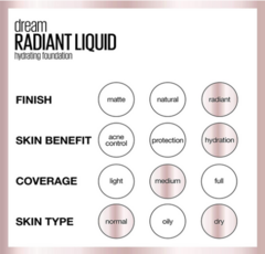 Base Líquida Dream Radiant Liquid - Maybelline - Starlight Importados