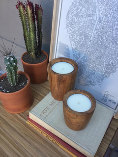 Velas en fanales de madera - metierhome