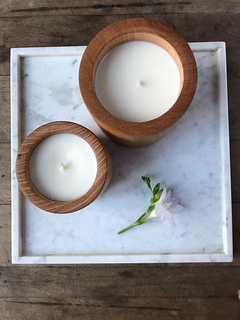 Velas en fanales de madera - comprar online