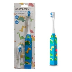 Escova De Dente Elétrica Infantil Com Refil Kids Health Pro Dinossauro Multilaser